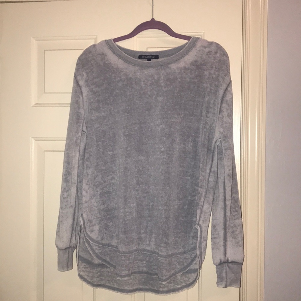 Blue/Grey Burnout Crewneck